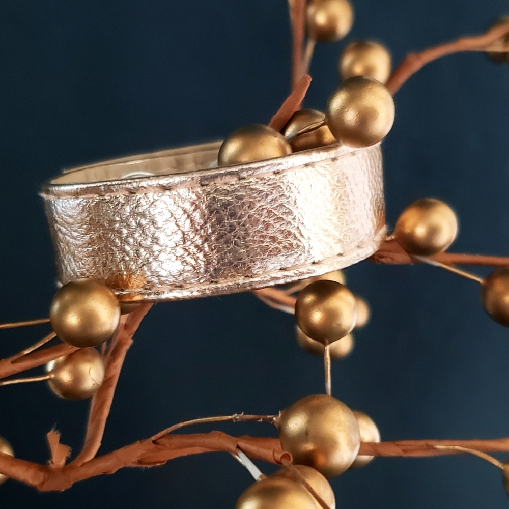 Rose Gold Faux Leather Cuff Bracelet